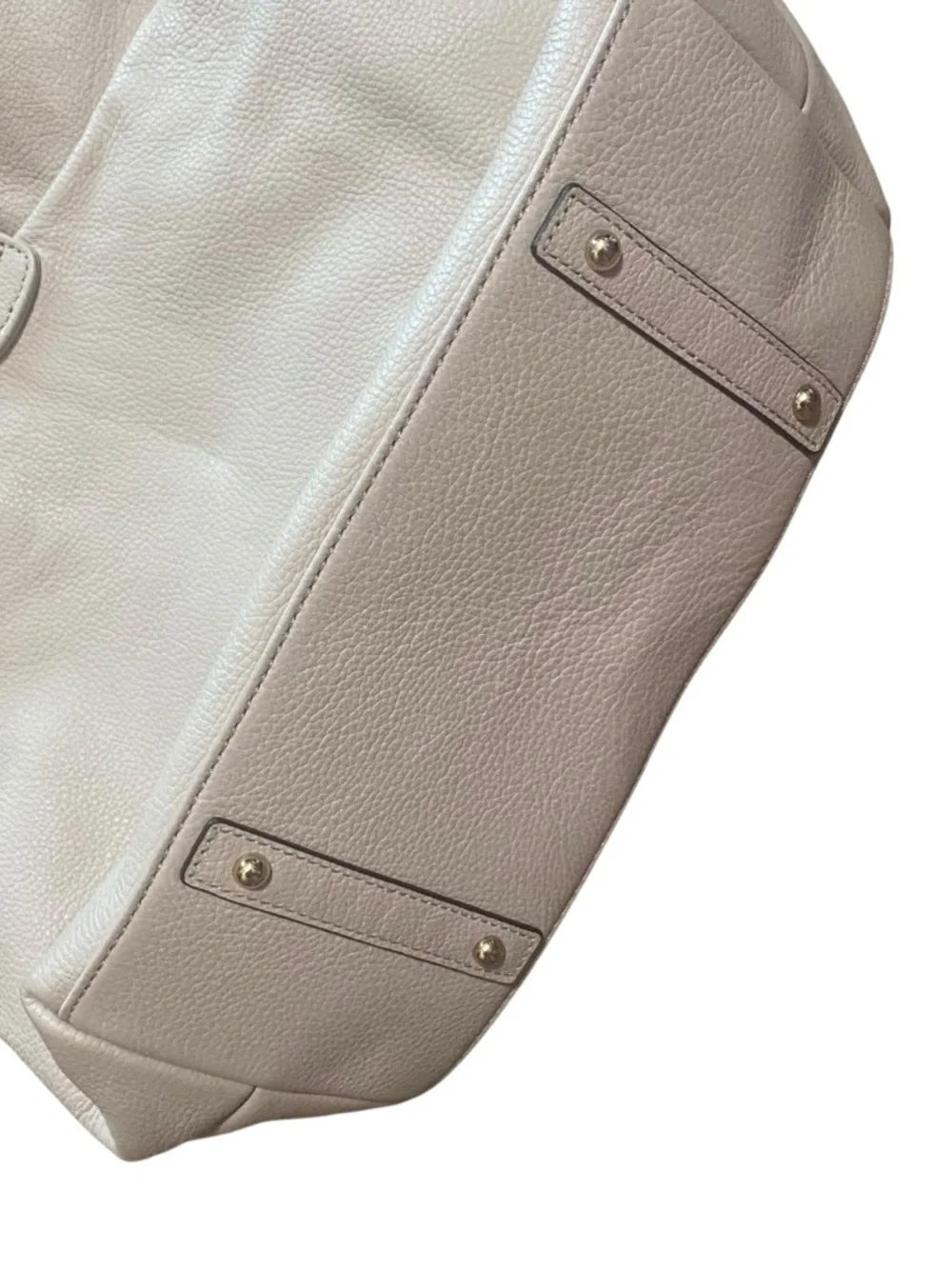 Dooney & Bourke Bone Beige Pebbled Leather Reversible Lock Hobo Shoulder Bag